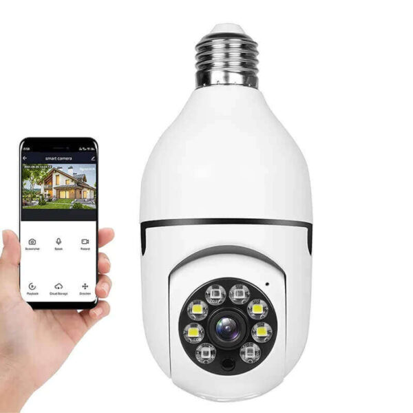 Smart WiFi Bulb Camera 360 degrees tilt and pan